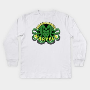 Marveling Logo: Evil Empire Kids Long Sleeve T-Shirt